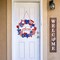 Patriotic Welcome Door Wreath Sign, 4th of July Decorations, Red White Blue Stars and Hearts Wooden Signs, American Flag USA Independence Day Wall Hanging Sign for Memorial Day Home Front Door Decor